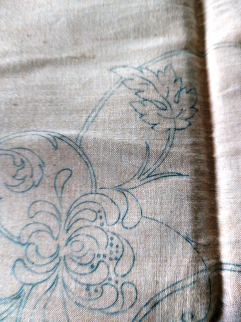 Nappe à broder en lin beige carrée vintage, Hobby & Loisirs créatifs, Enlèvement, Neuf, Broderies à la main, Autres types