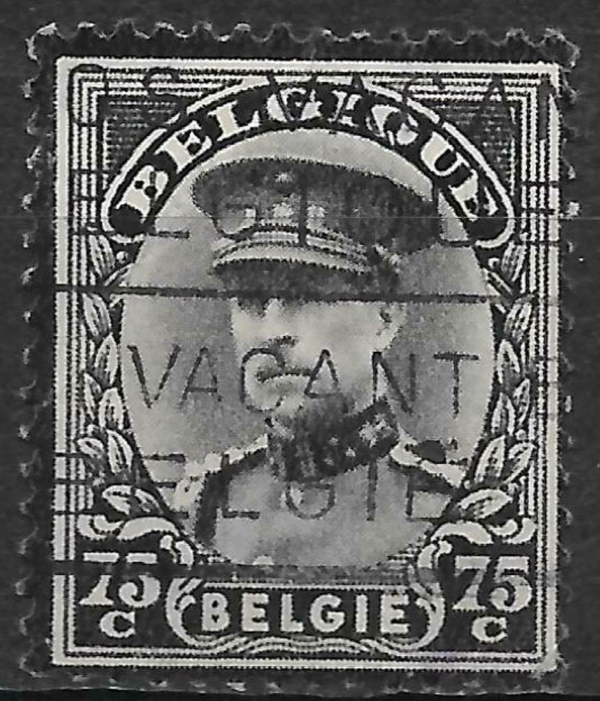 POSTZEGELS BELGIË- NR. 384- ROUWZEGEL KONING ALBERT I, Postzegels en Munten, Koninklijk huis, Ophalen of Verzenden, Gestempeld