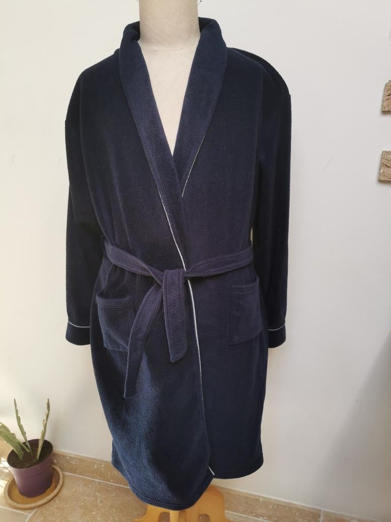 Mooie donker blauwe heren kamerjas, Kleding | Heren, Ophalen of Verzenden, Zo goed als nieuw, Maat 48/50 (M)