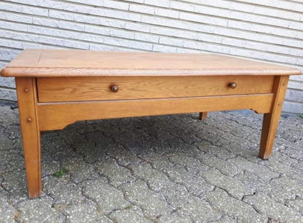Table de salon en chêne clair - Fabrication artisanale, Ophalen, Gebruikt, 100 tot 150 cm, Eikenhout