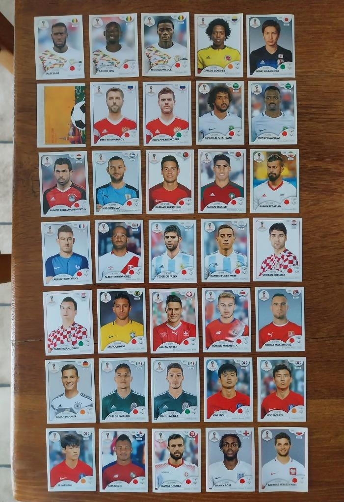 Panini WK Russia 2018 lot 35x zwarte achterkant nieuwstaat, Ophalen of Verzenden, Nieuw