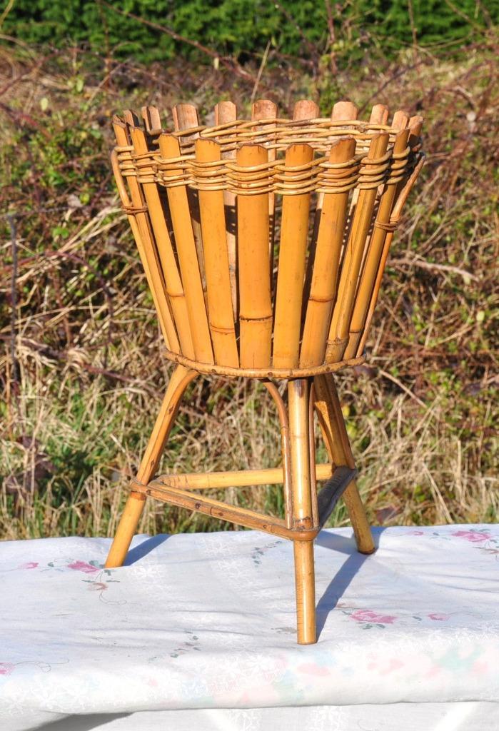 D cache pot sur pied en bambou, Jardin & Terrasse, 40 à 70 cm, Enlèvement ou Envoi, 25 à 40 cm, Utilisé
