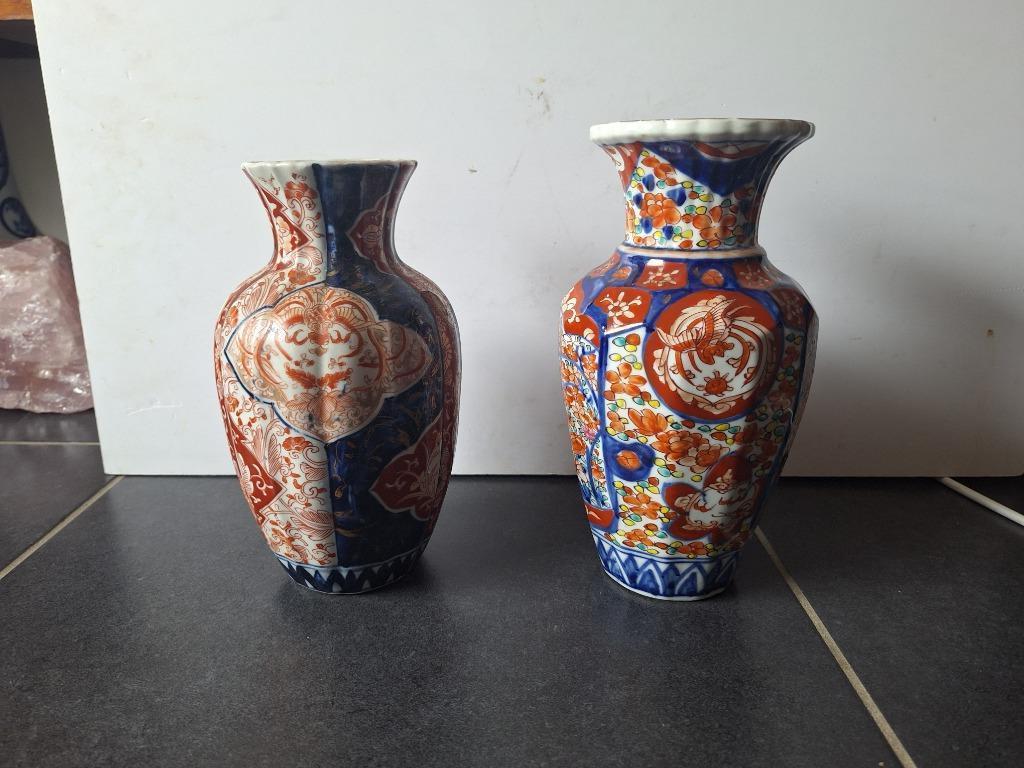 Prachtige set Japanse porseleinen Imari vazen, 19e/20e eeuw, Ophalen of Verzenden