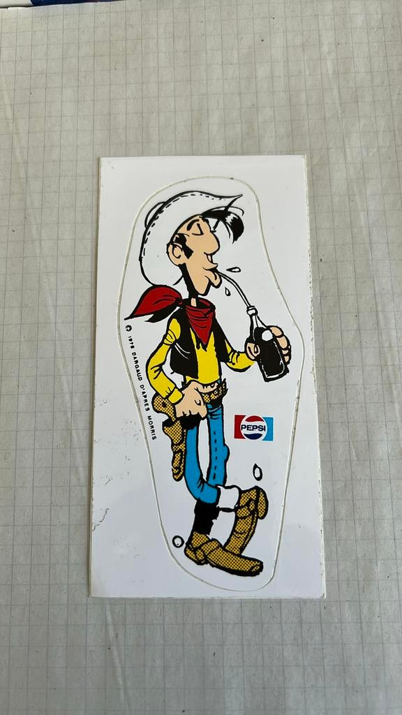 Morris lucky luke sticker pepsi 1978, Verzamelen, Ophalen of Verzenden, Zo goed als nieuw
