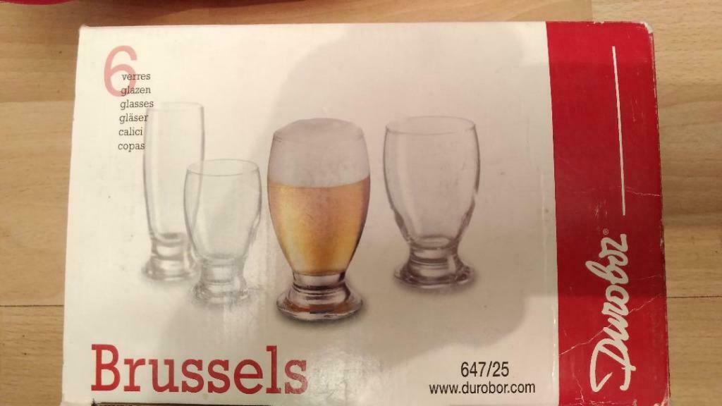 Verres (un lot de 6) DUROBOR neuf, Ophalen, Nieuw, Bierglas
