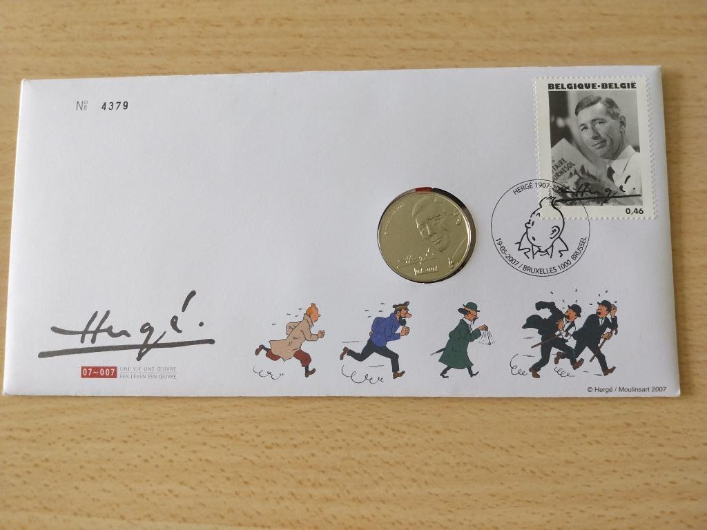 Het verzamelobject „HERGE” zou 100 jaar oud zijn geweest”, Postzegels en Munten, Ophalen, België, Setje