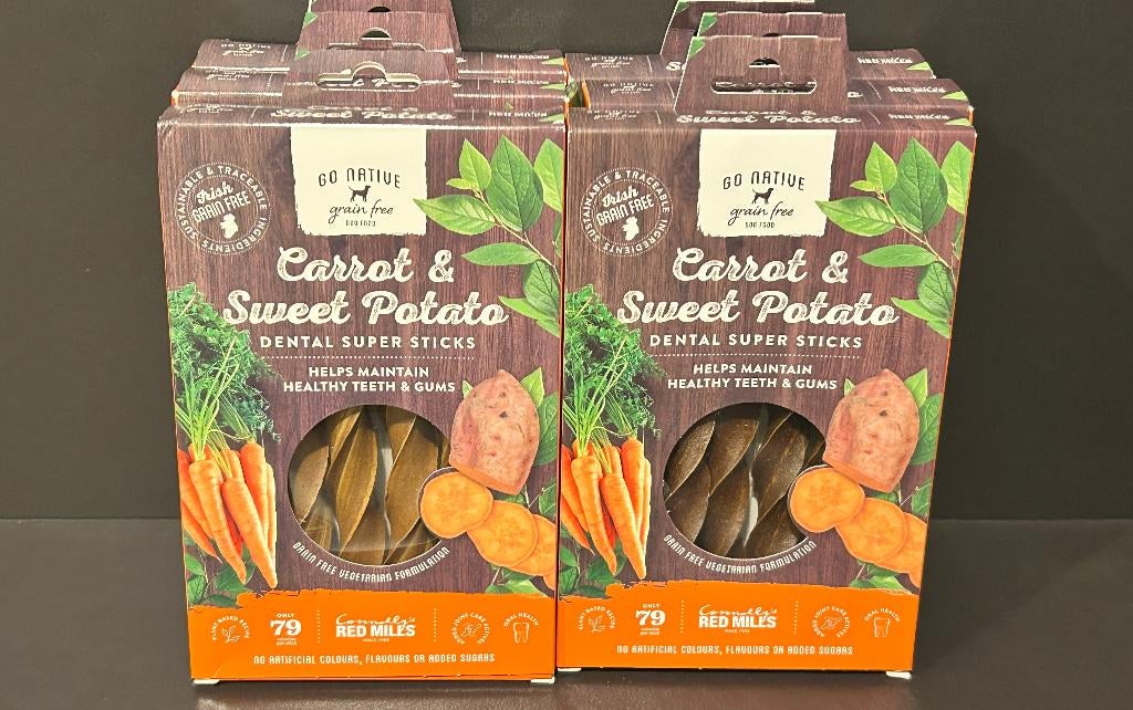 6 x Red Miles carrot & sweet potato dental sticks 150g, Ophalen of Verzenden, Hond
