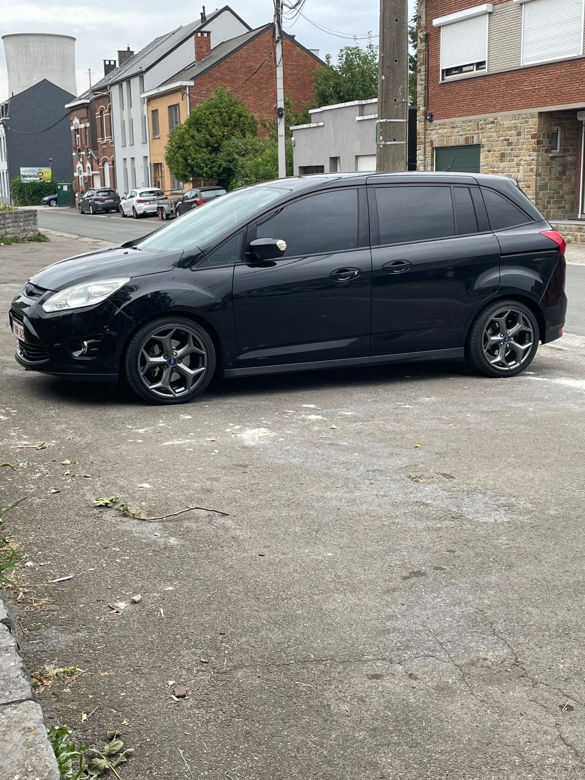 Ford grande c-max Titanium, Auto's, Zwart, Zwart, 5 deurs, Particulier