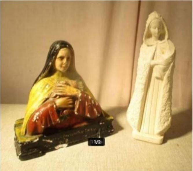 2 Mooie Oude Heiligenbeelden - Maria en Theresia, Ophalen of Verzenden