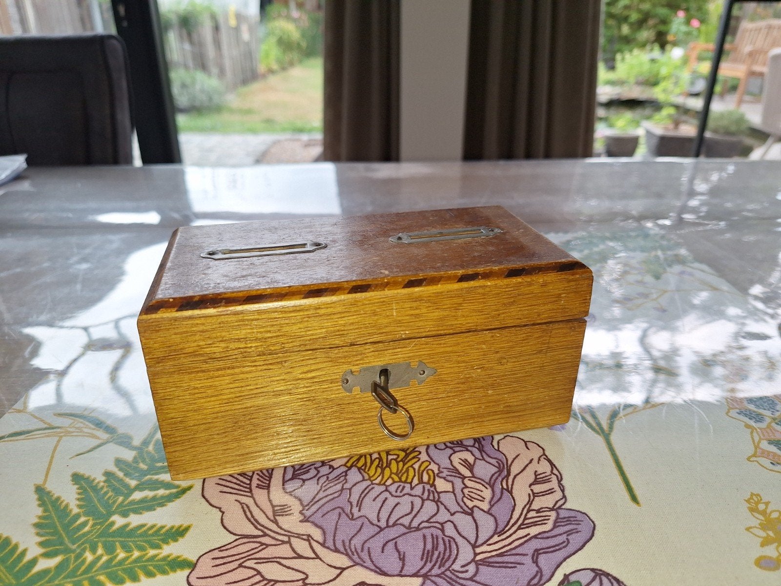 Antieke houten spaarpot, Ophalen of Verzenden