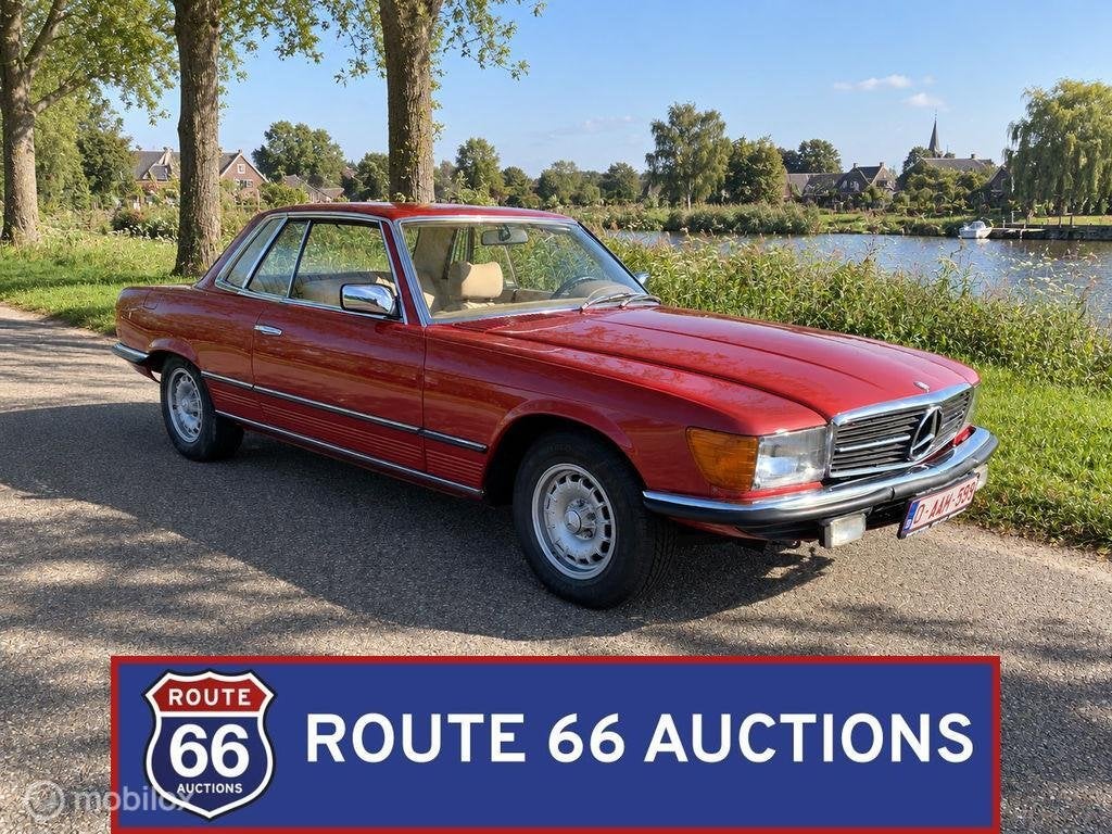 Mercedes-Benz 280 SLC | 1976 | Route 66 Auctions, Auto's, Zwart, Mercedes-Benz, Bedrijf, Handgeschakeld