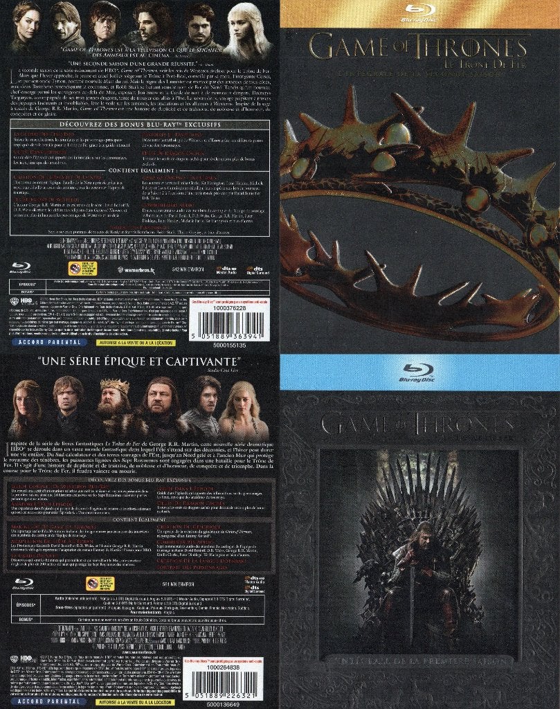 game of thrones  saison 1 & 2 (10 blu-ray), CD & DVD, Série, Anglais, Science-Fiction et Fantasy, Utilisé
