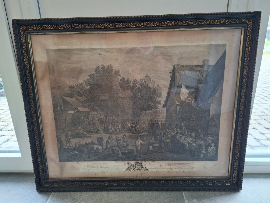Gravure 2ieme Fete Flamande naar Teniers, Enlèvement, 76 cm, 94 cm, Gravure