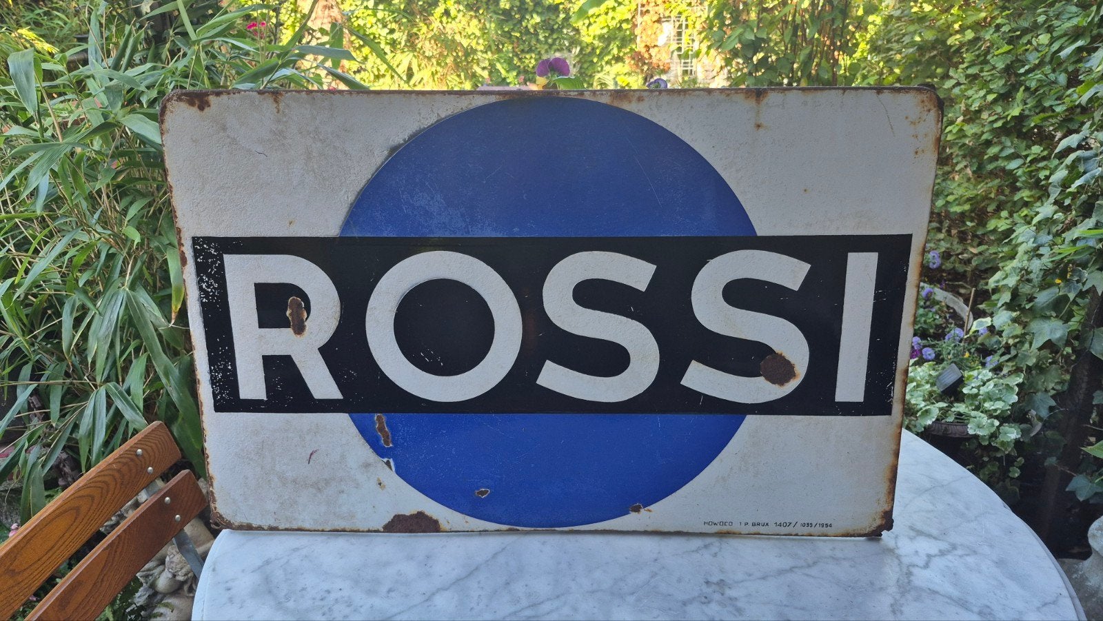 ROSSI Emaille reclamebord, Verzamelen, Ophalen of Verzenden, Gebruikt, Reclamebord