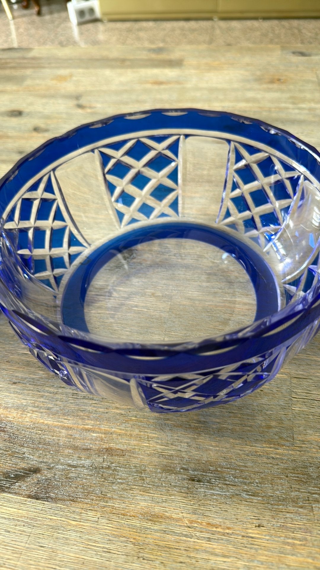 Duo Cristal de Saint-Louis Art Déco (1930 Bleu Cobalt Taillé, Enlèvement ou Envoi