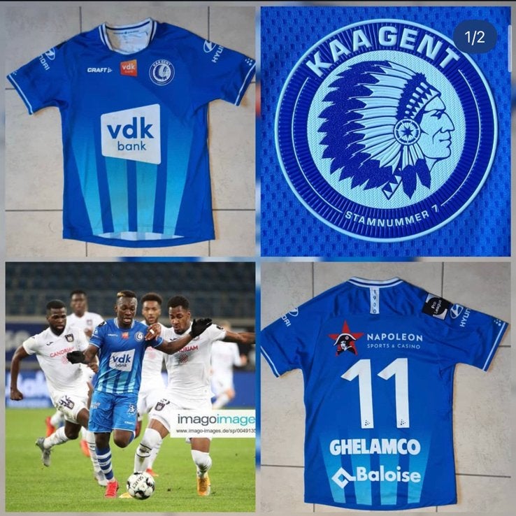 Matchworn Shirt Niangbo KAA Gent, Enlèvement ou Envoi, Maillot