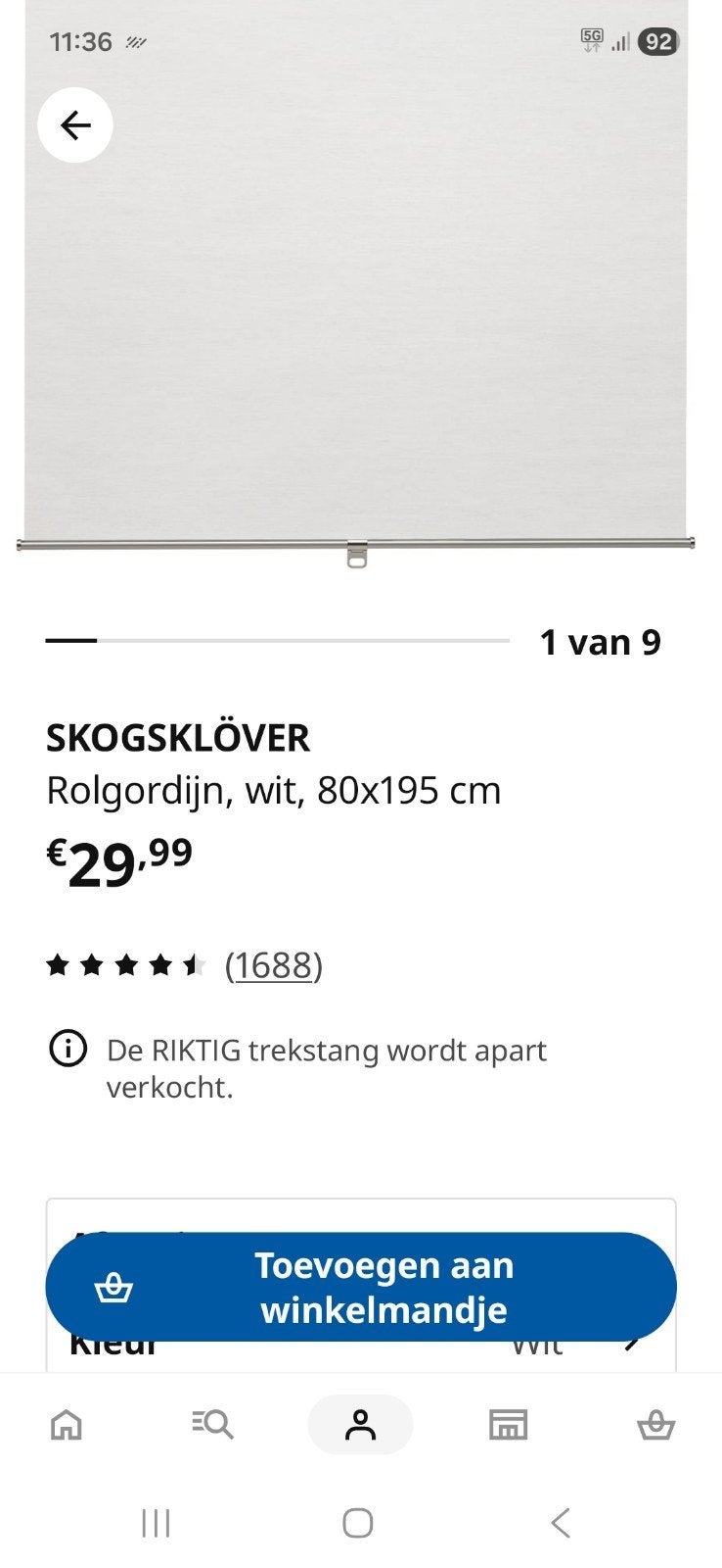 store enrouleur ikea, Enlèvement