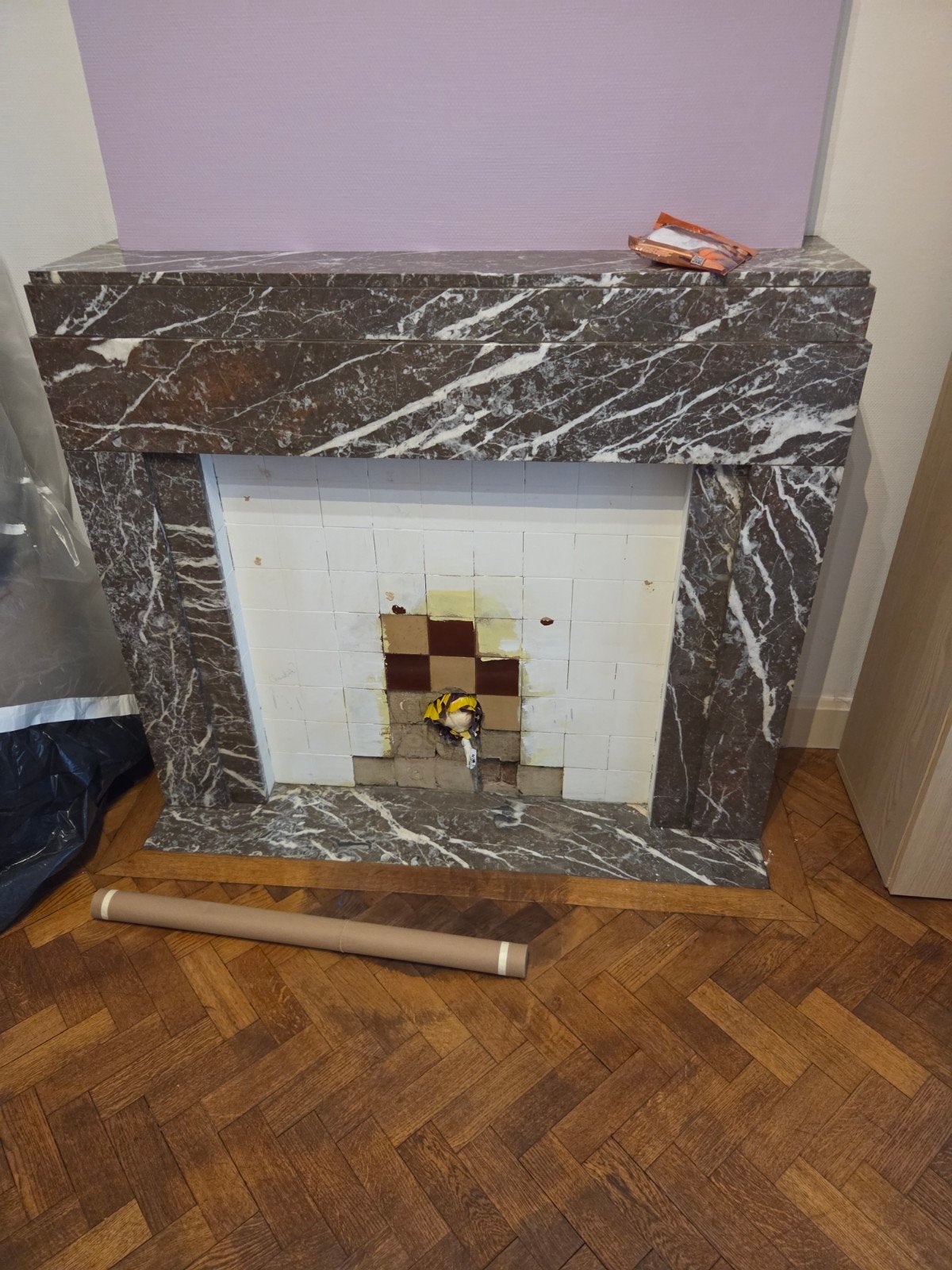 Plaques de marbre pour déco cheminée ou appui de fenêtre, Marbre, 60 cm ou plus, Utilisé, Autres types