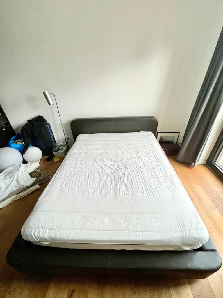 Habitat leder ottoman bed Ottori, Huis en Inrichting, Ophalen, Zo goed als nieuw, Bruin