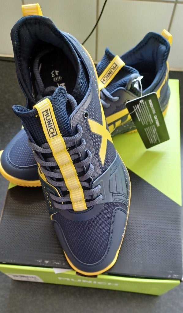 MUNICH X-PAD, padel- en tennisschoenen,blauw-geel maat 41-44, Sport en Fitness, Ophalen, Nieuw, Padelschoenen