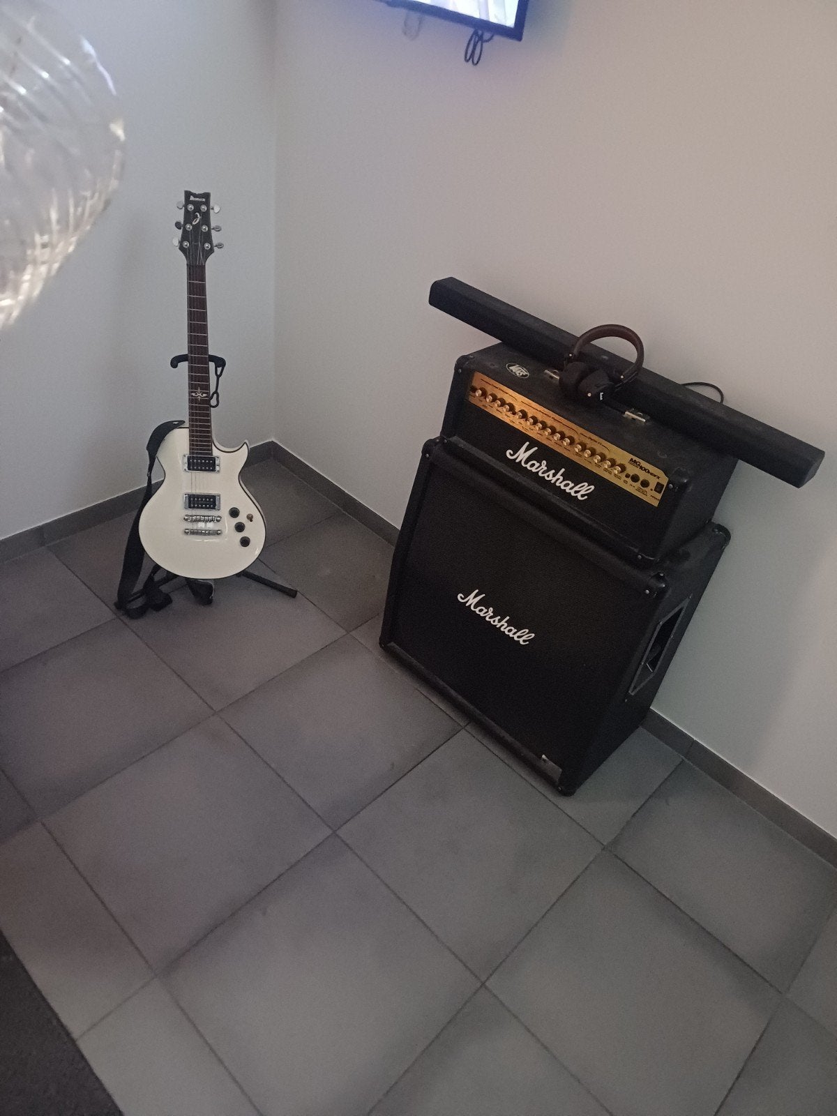 ibanez + marshall, Musique & Instruments, Enlèvement, Utilisé, Guitare électrique