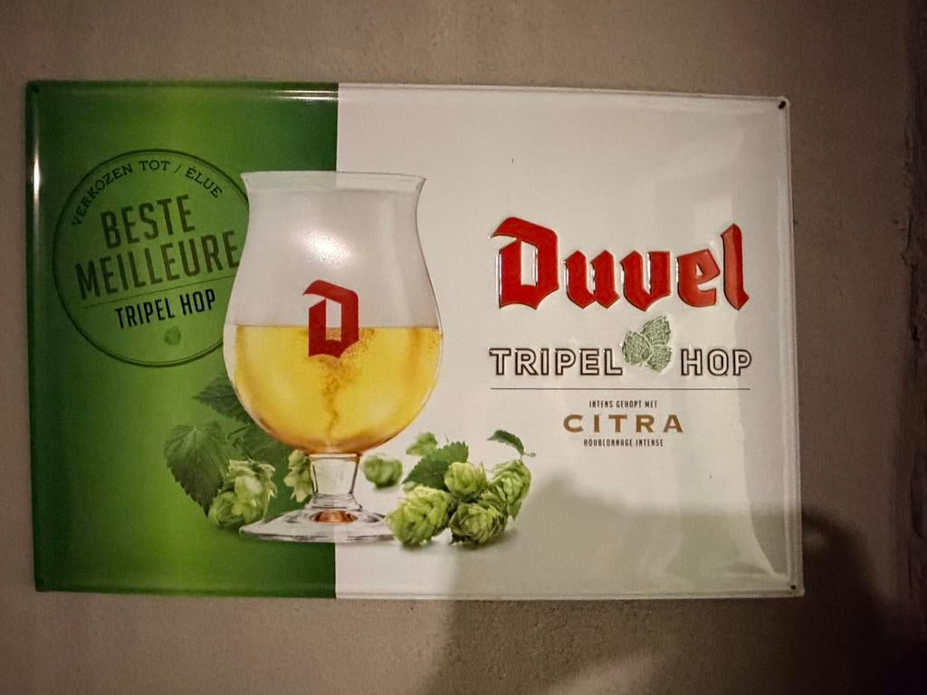 Duvel reclamebord, Ophalen, Reclamebord