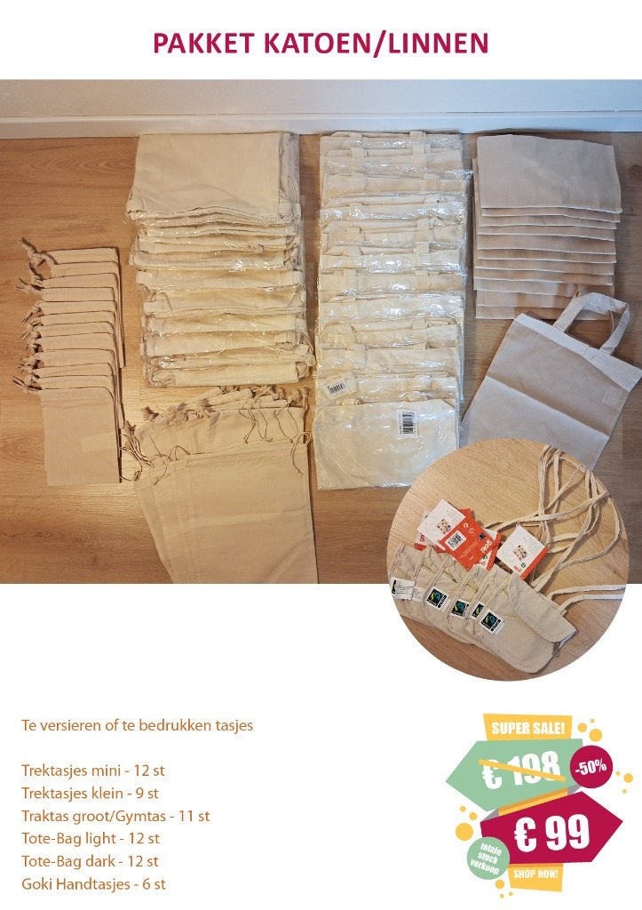 PAKKET KATOEN/LINNEN _ GROTE STOCKVERKOOP, Ophalen, Nieuw, Overige materialen, Knutselmateriaal