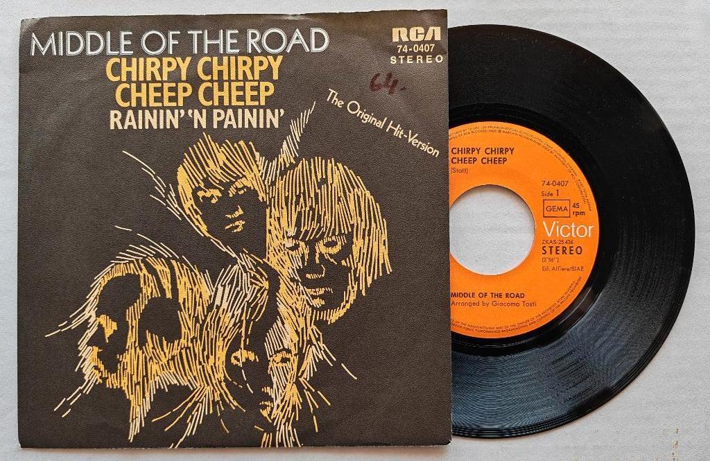 MIDDLE OF THE ROAD - Chirpy chirpy cheep cheep (45t), Enlèvement ou Envoi, Comme neuf, Pop