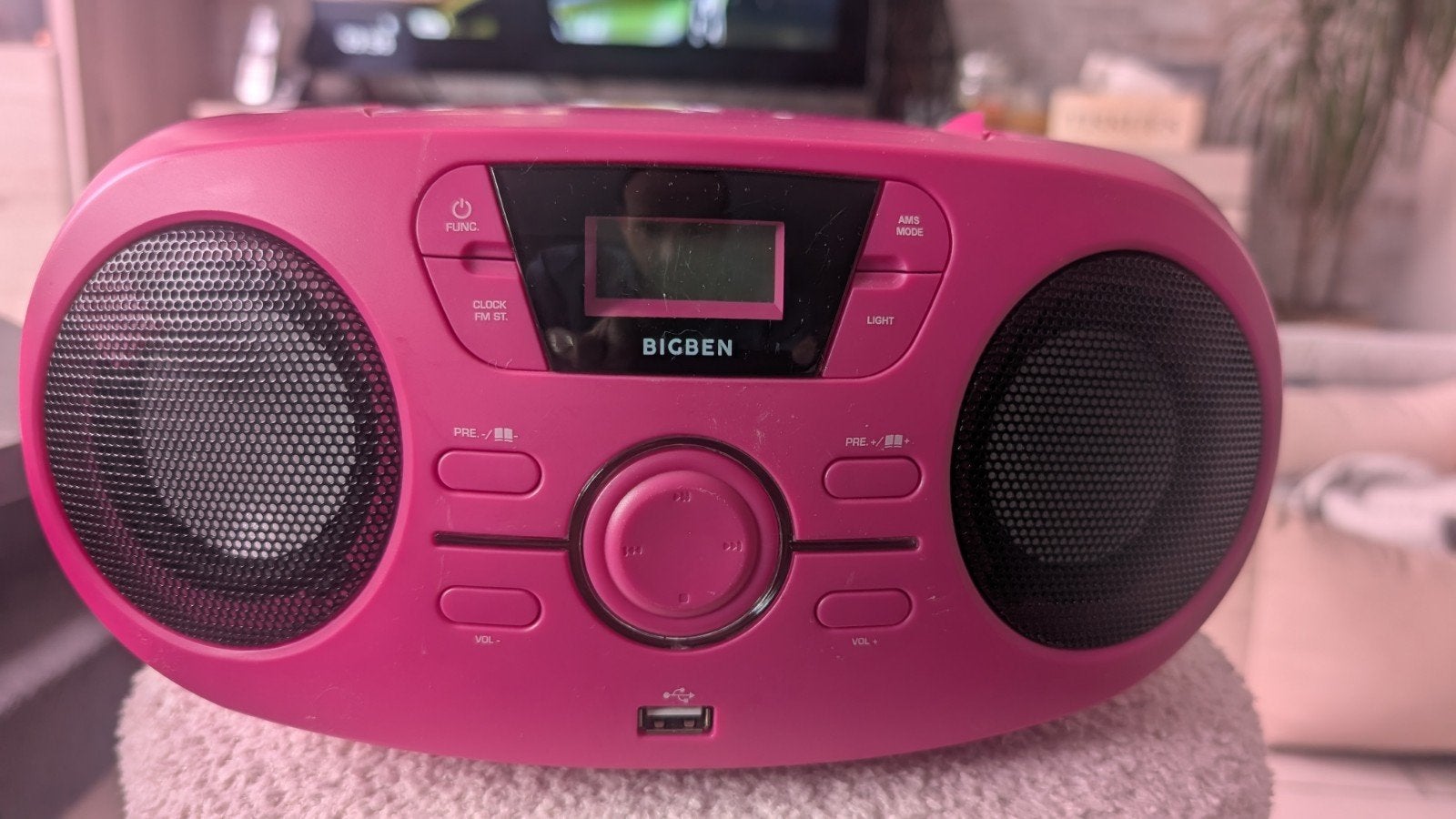 Radio/CD portable Bigben CD61RSUSB rose – Excellent état, Enlèvement ou Envoi, Radio