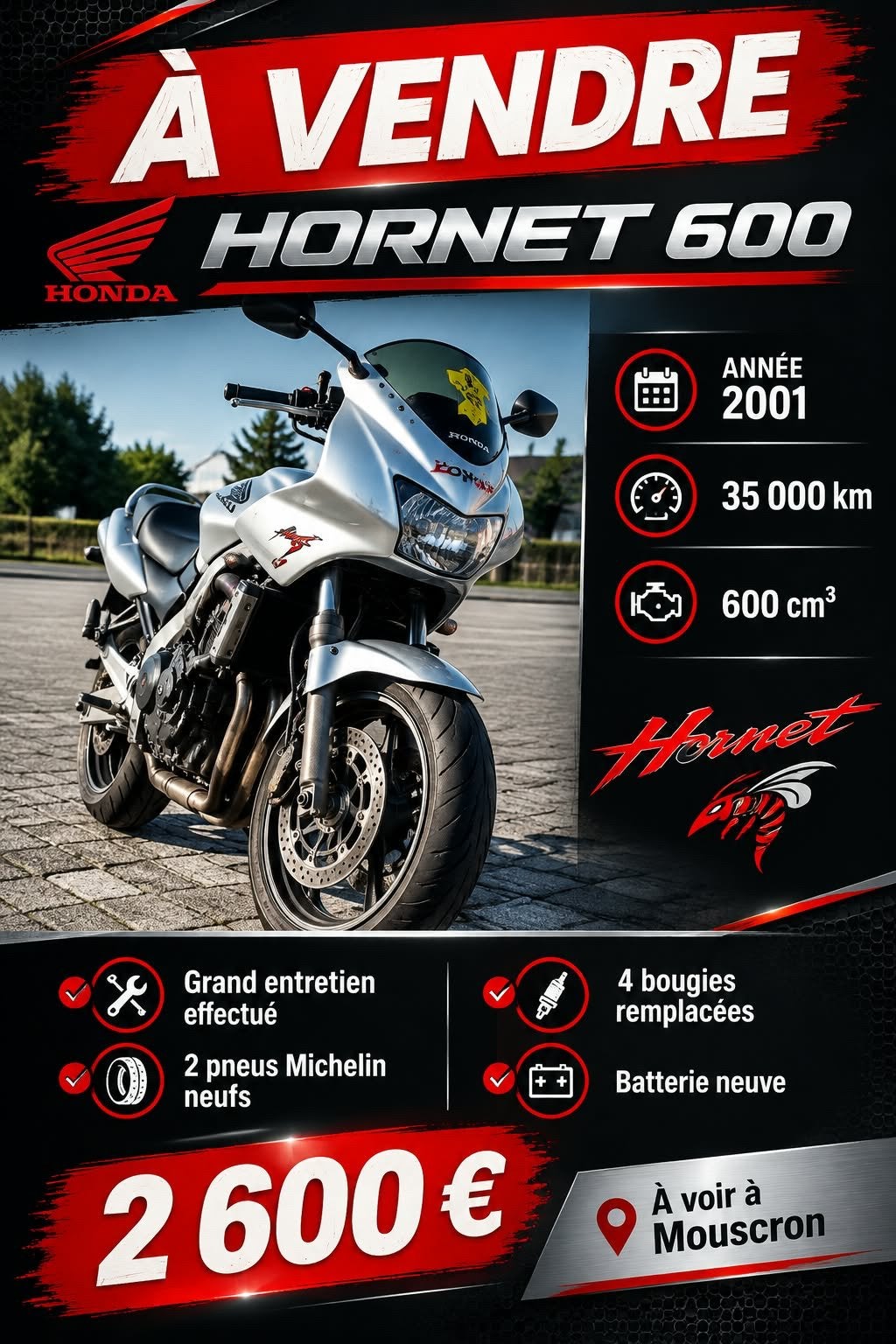 Honda Hornet 600, Motoren, Particulier