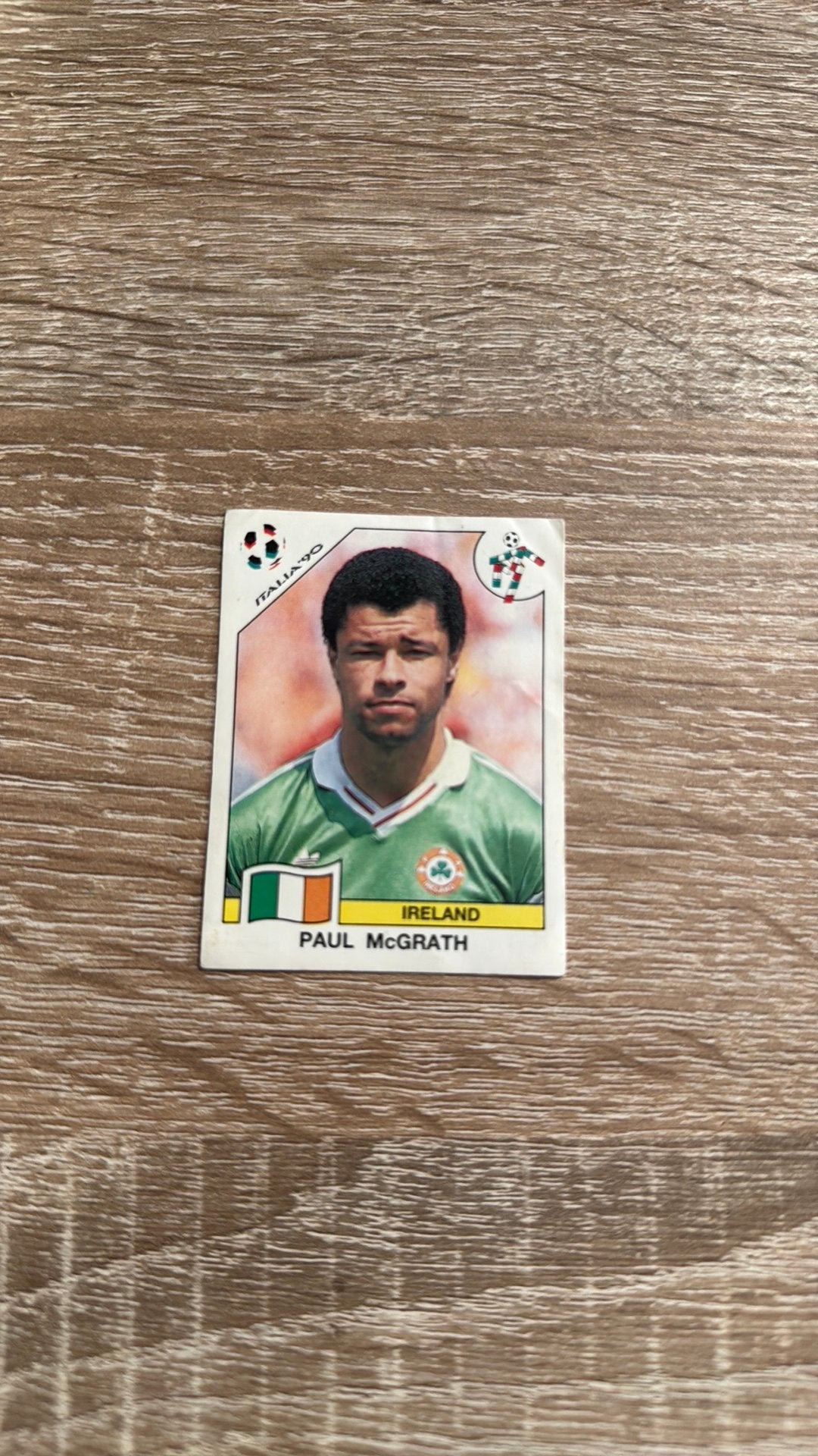 Wk sticker 1990 Paul McGreath ierland, Verzamelen, Ophalen of Verzenden, Zo goed als nieuw