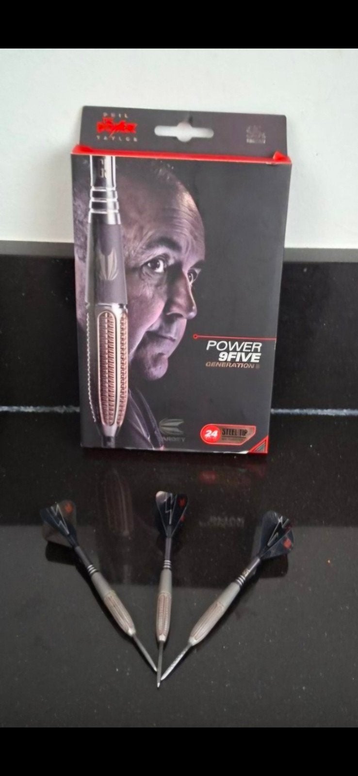 Target Phil Taylor Power | 9Five Gen 4 | 24 gram darts, Ophalen of Verzenden, Zo goed als nieuw, Flights