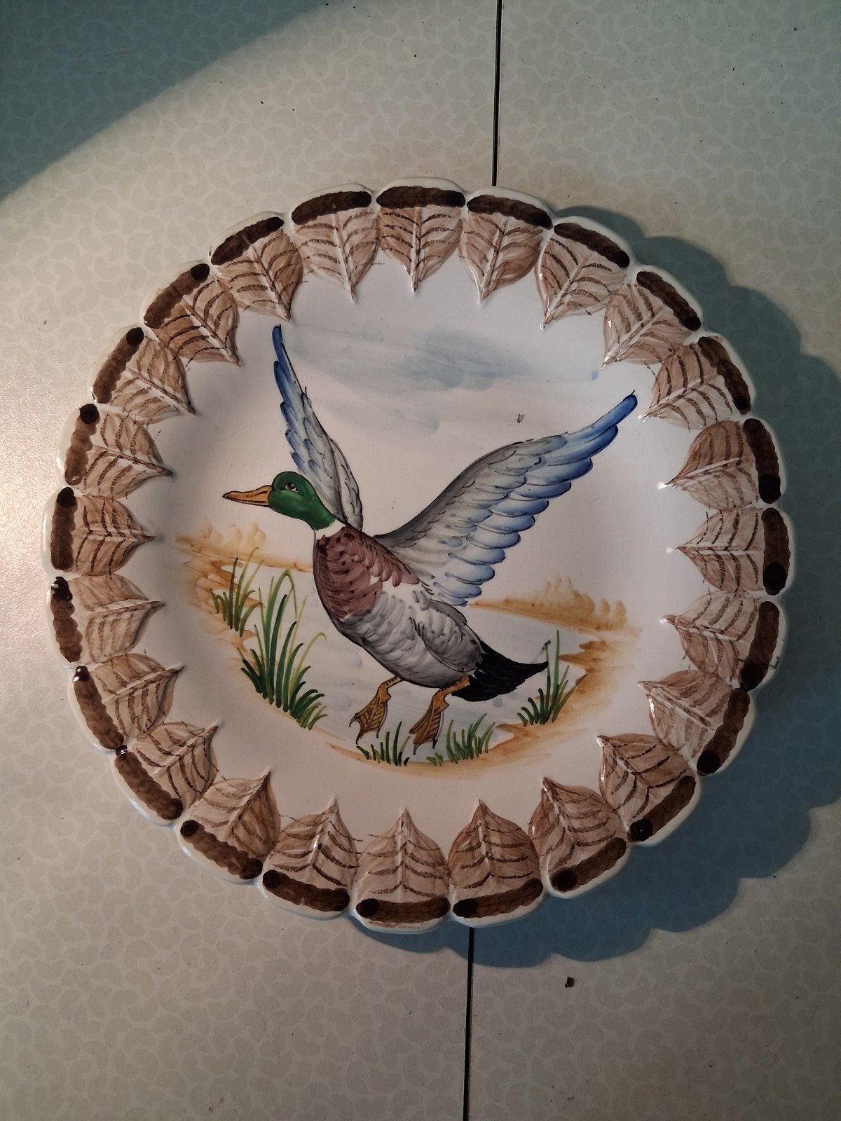 decoratief keramiek bord wilde eend, Antiek en Kunst, Ophalen of Verzenden