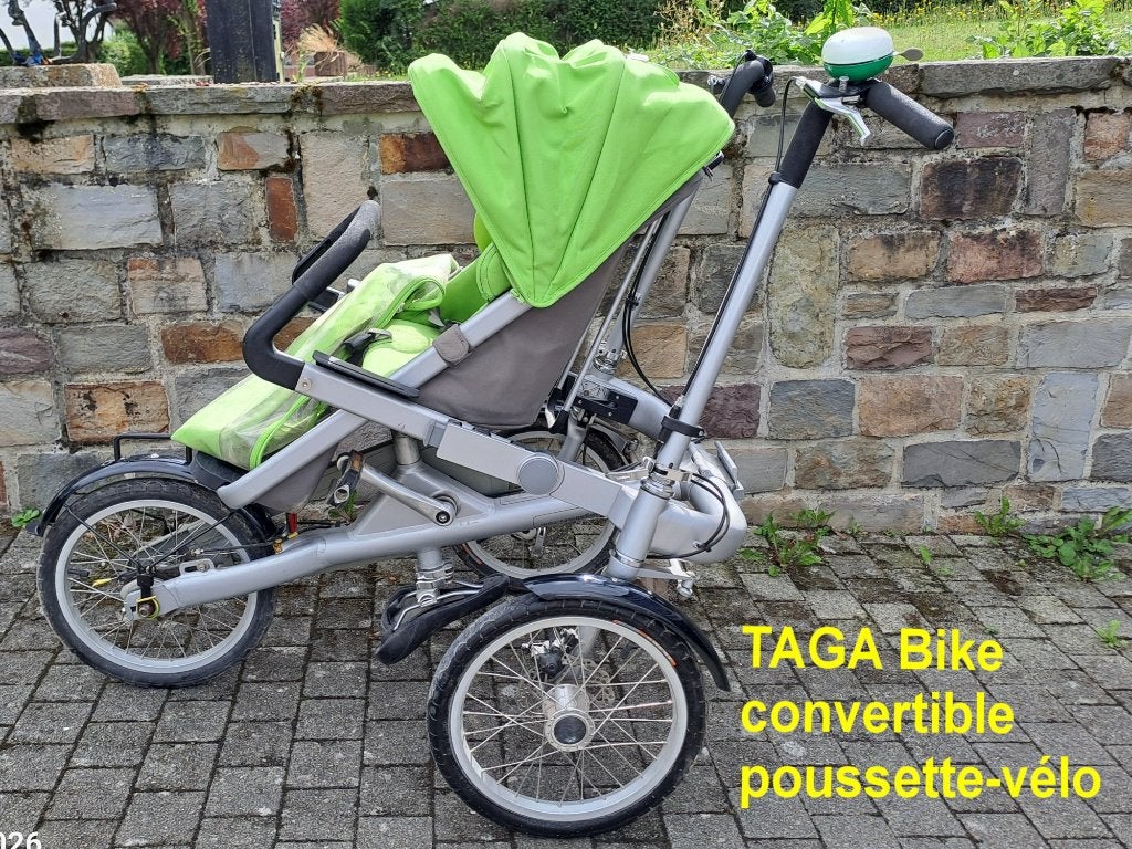 Vélo-poussette convertible TAGABIKE, Vélos & Vélomoteurs, Enlèvement ou Envoi, Comme neuf, TAGA BIKE