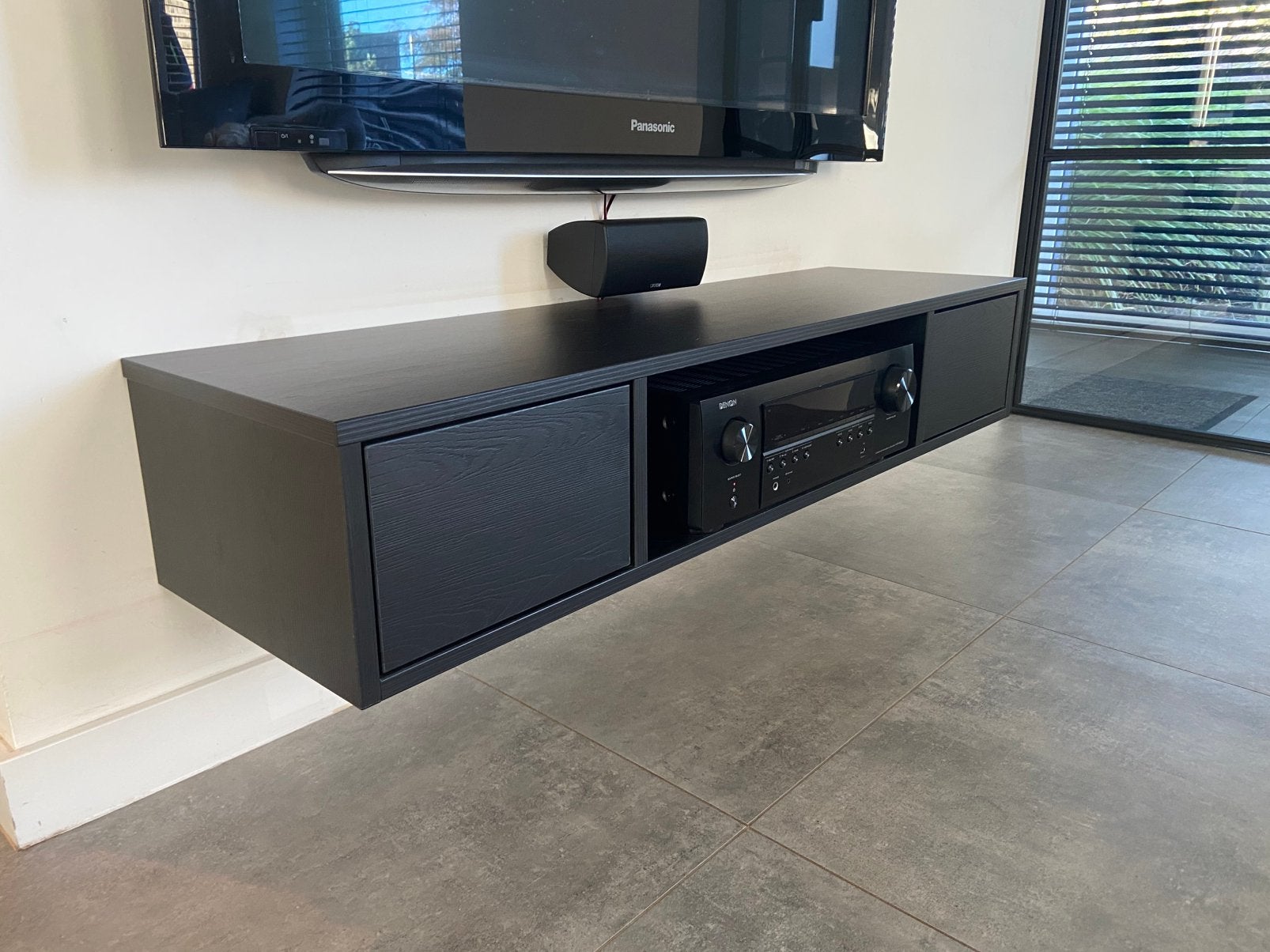 Monoz zwevend zwart design tv-meubel 120x35x22cm, Ophalen, 100 tot 150 cm, Zo goed als nieuw, Minder dan 100 cm