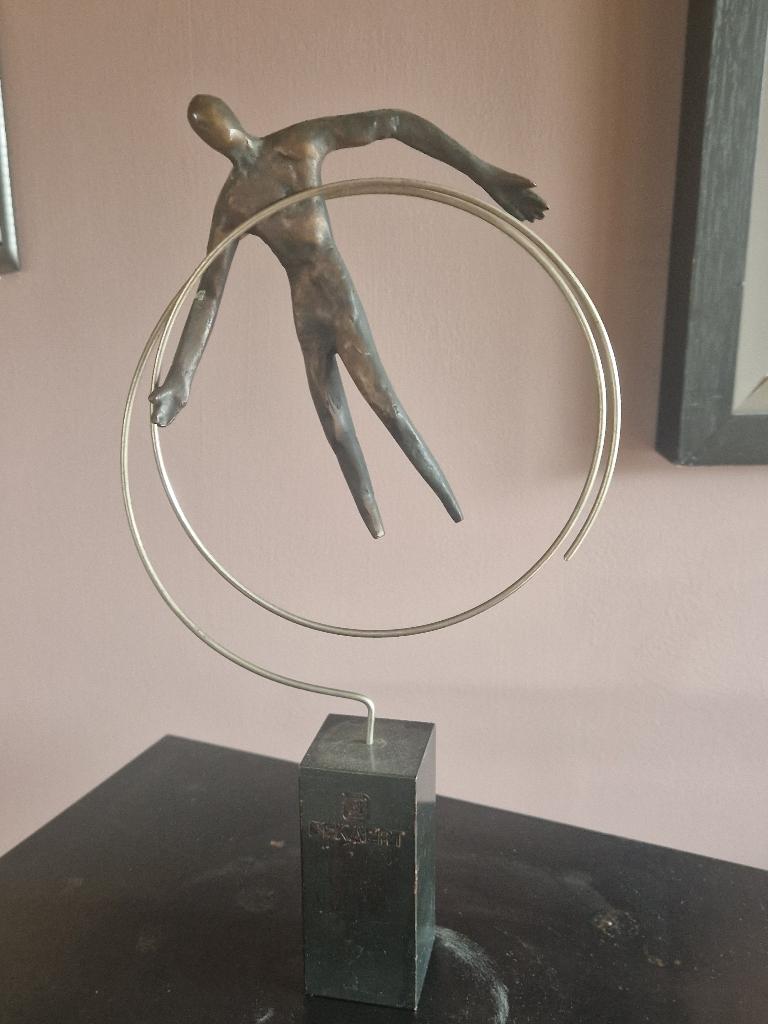 Brons Lothar fischer " Gevangen Ziel ", Handgemaakt, Ophalen of Verzenden, Brons, Beeld