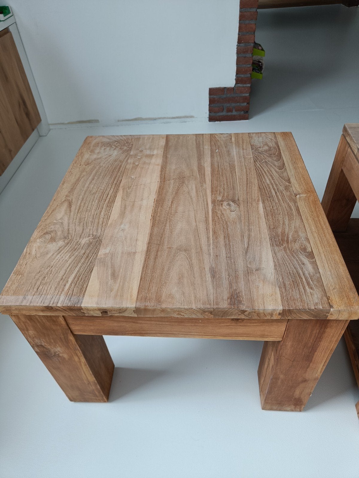 Twee teak salontafels, Huis en Inrichting, Tafels | Salontafels, Ophalen, 50 tot 100 cm, 50 tot 100 cm, Zo goed als nieuw