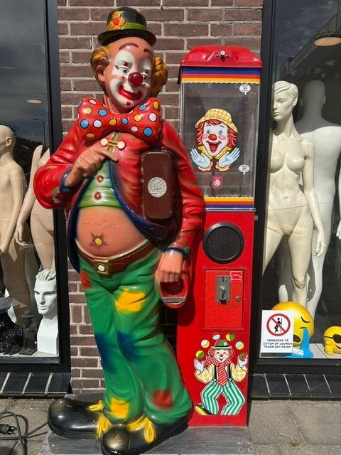 Vintage Falgas Snoep/Ballen Automaat - Jaren '70 Clown, Ophalen, Gebruikt