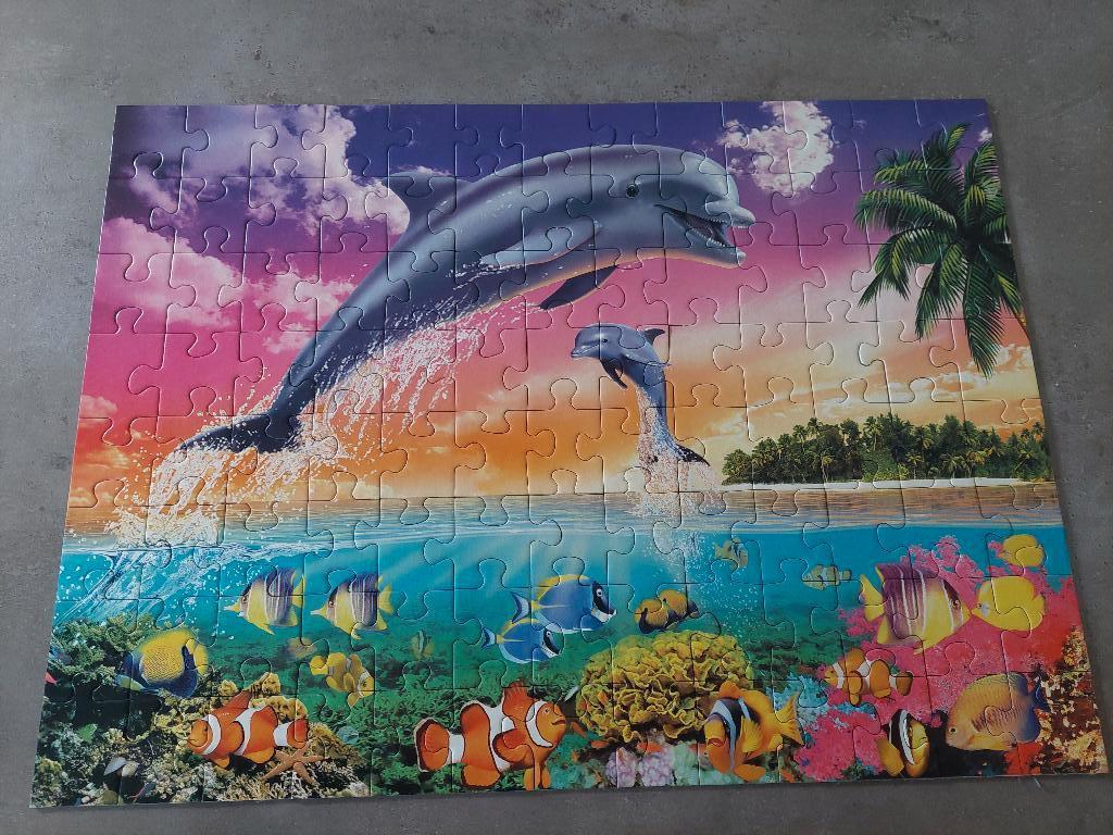 puzzel dolfijn en boerderij Ravensburger XXL 100stukken, Ophalen, Meer dan 50 stukjes, Zo goed als nieuw, 6 jaar of ouder