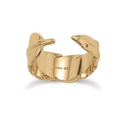 Veer 14K goud verguld zilveren ring - OP=OP!, Handtassen en Accessoires, Ringen, Nieuw, Ophalen of Verzenden, Dame, Goud