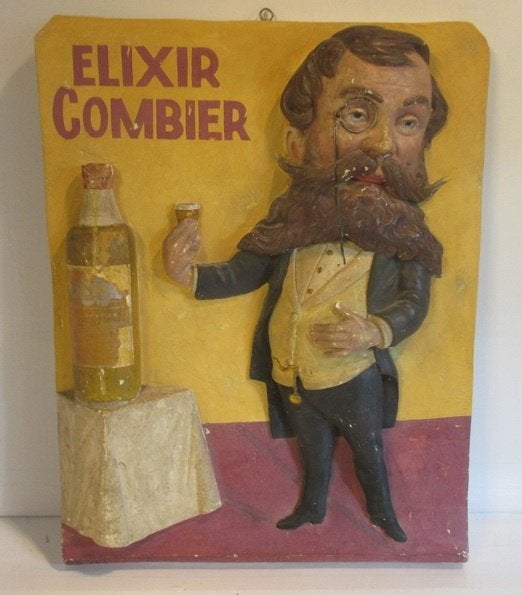 rare objet publicitaire ancien en plâtre Elixir Combier, Antiquités & Art, Envoi