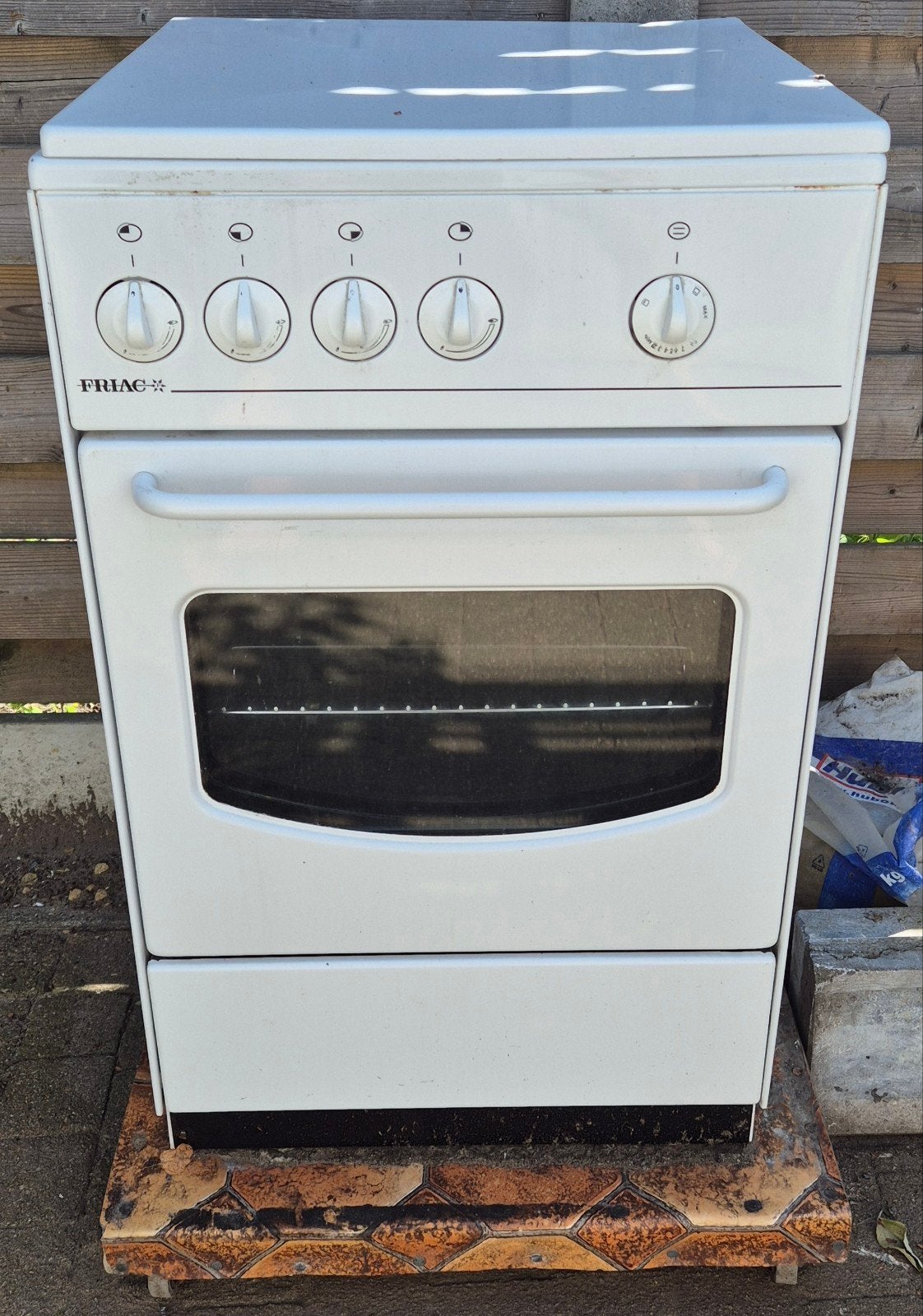 Oven + gasvuur, Ophalen, Gebruikt, 4 kookzones, Gas