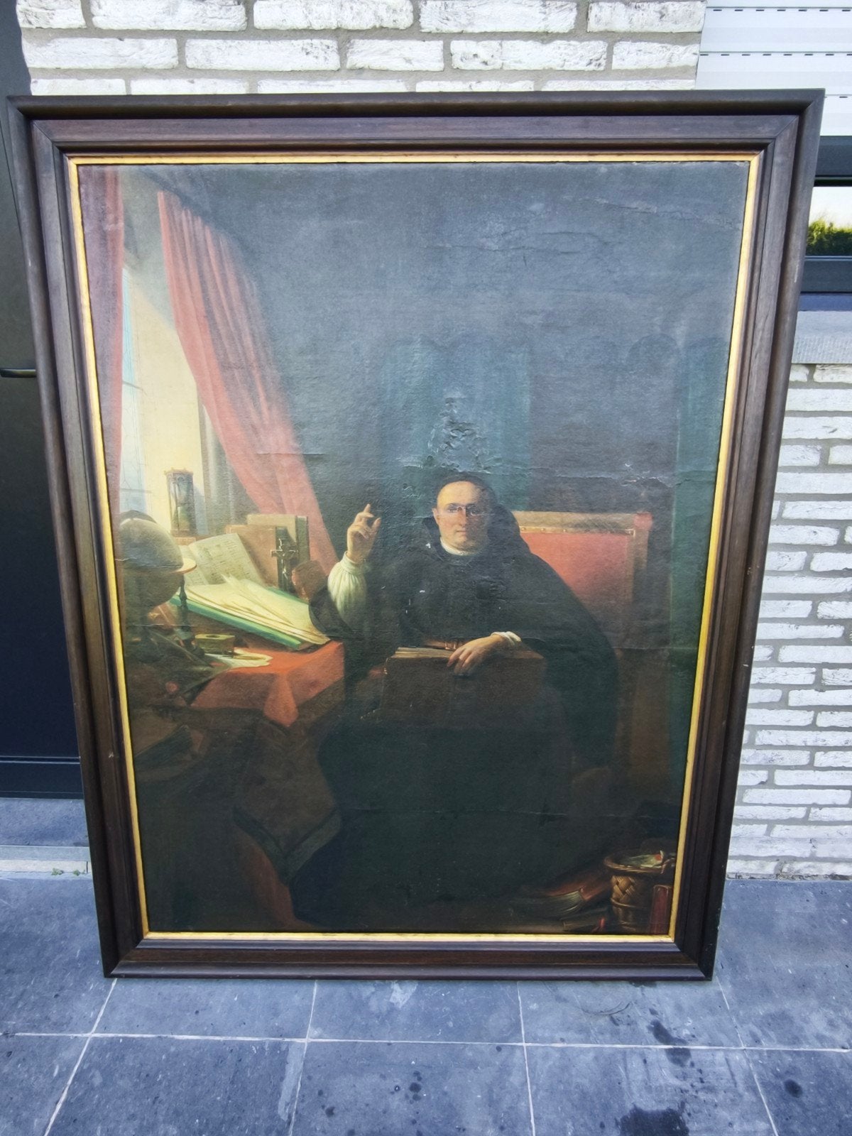 Italiaanse school XVII-XVIII, Dominicaanse geleerde, Doek, Portret of Personen, Ophalen of Verzenden, Olieverf