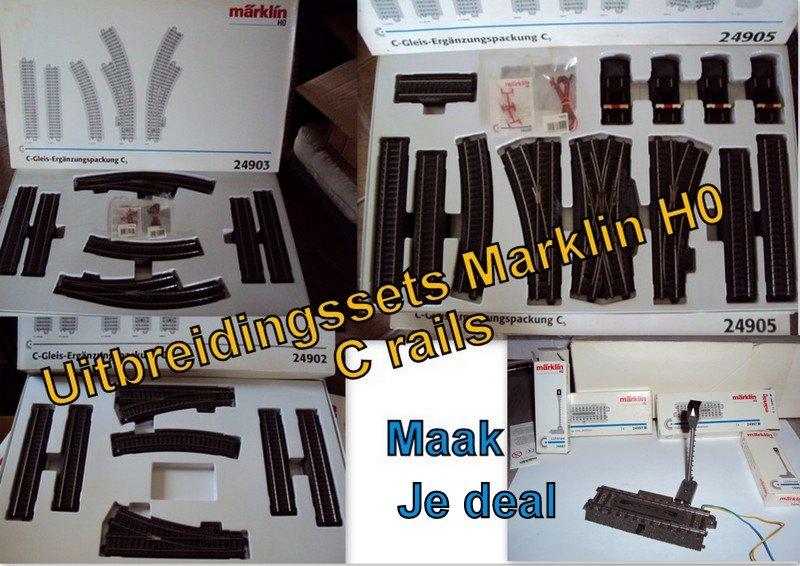 Marklin C Rails uitbreidingssets in originele vpk, Hobby en Vrije tijd, Ophalen of Verzenden, Zo goed als nieuw, Rails, Märklin