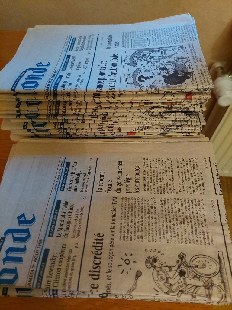 Le Monde – kranten – voor verzamelaars, Ophalen of Verzenden, 1980 tot heden, Krant