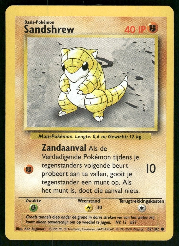 Sandshrew 62/102 - Base (NL) (NM), Verzenden, Gebruikt