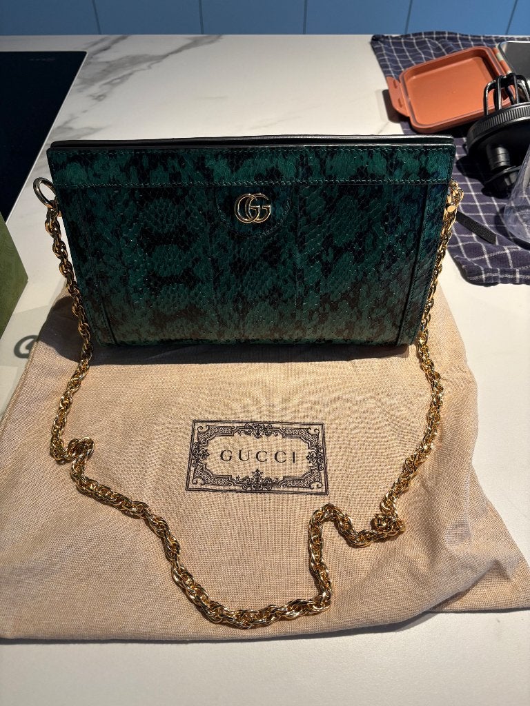 Gucci Python Ophedia Chain bag, Ophalen of Verzenden, Nieuw, Groen, Schoudertasje