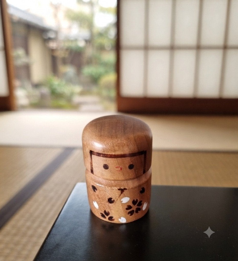 Kokeshi « Summer » de Ryoichi Funayama, Antiquités & Art, Art | Art non-occidental, 6 cm, Japon, Bois, Poupée