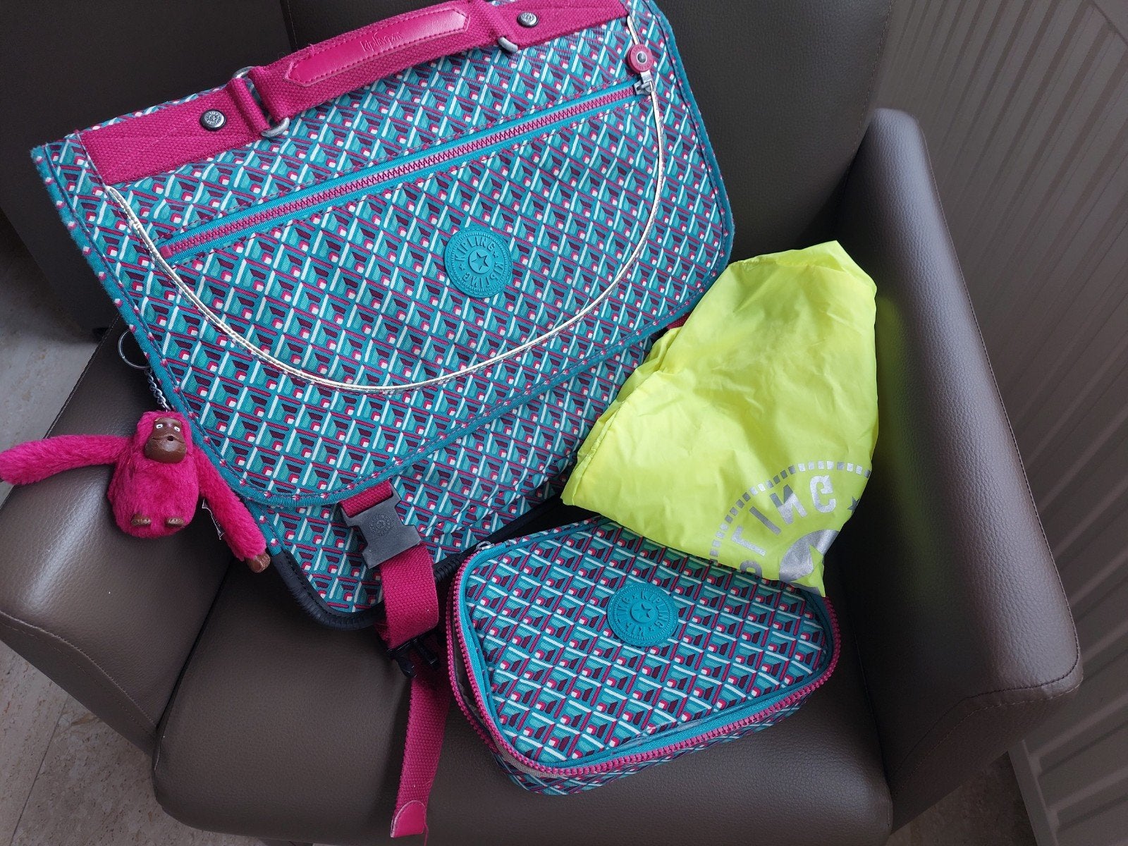 cartable Kipling avec plumier et housse de pluie, Enlèvement, Utilisé, Sac à dos