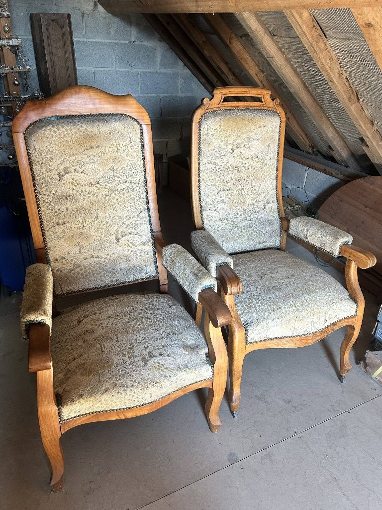 2 fauteuils Voltaire à restaurer, Enlèvement, Utilisé, Bois